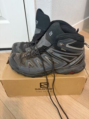 Salomon Black and Gray Mid-Top Trail Boots